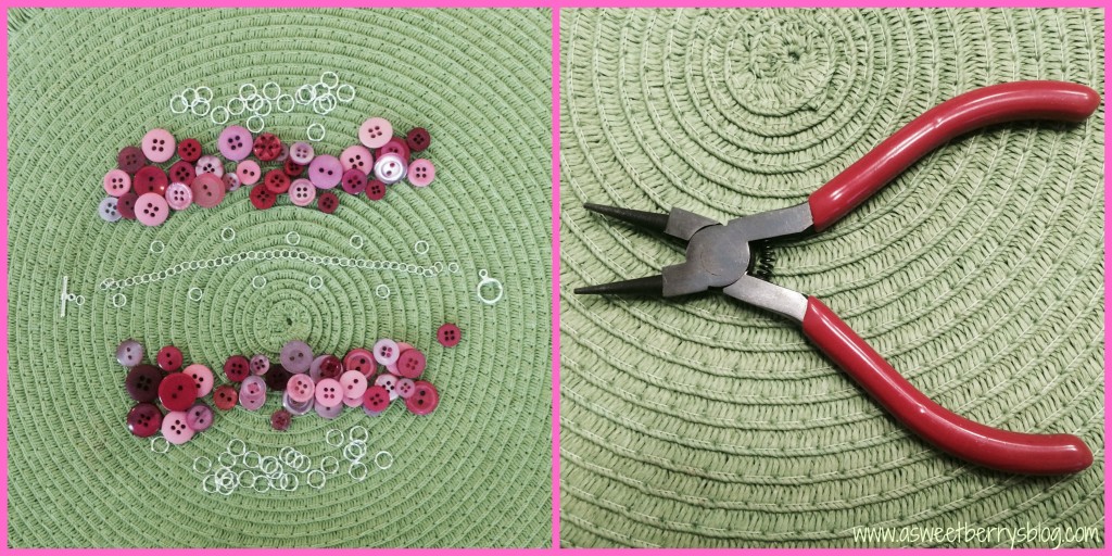 Pink Button Bracelet Supplies