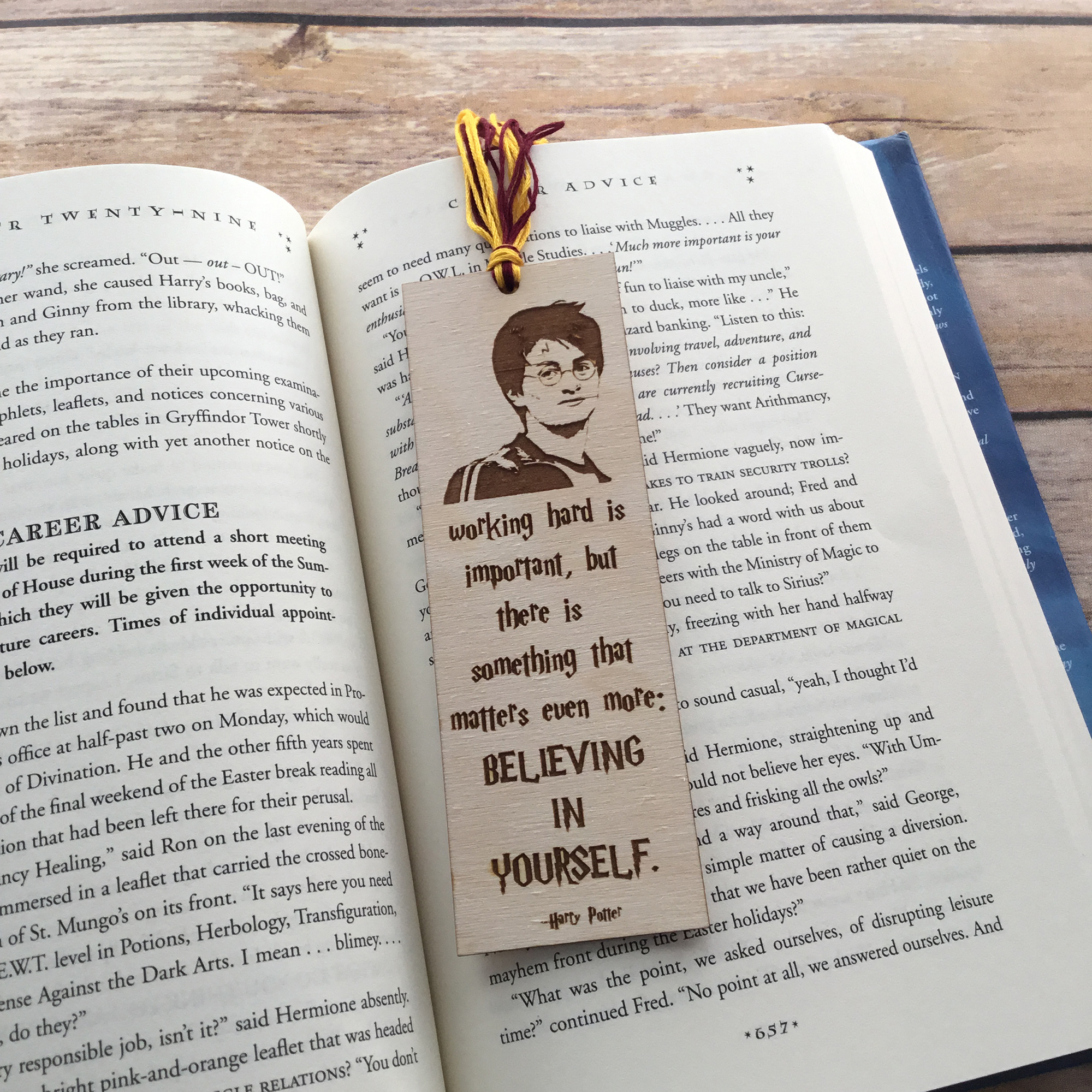 Wooden Bookmark Harry Potter Bookmark 
